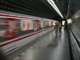 Metro arriving at Flora Station